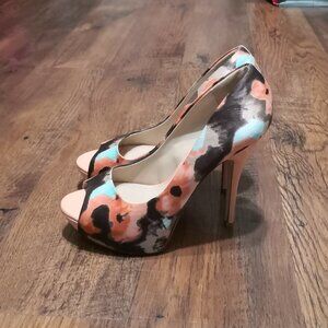 Aldo Floral Open Toe Heels Size US 9.5/EU 40